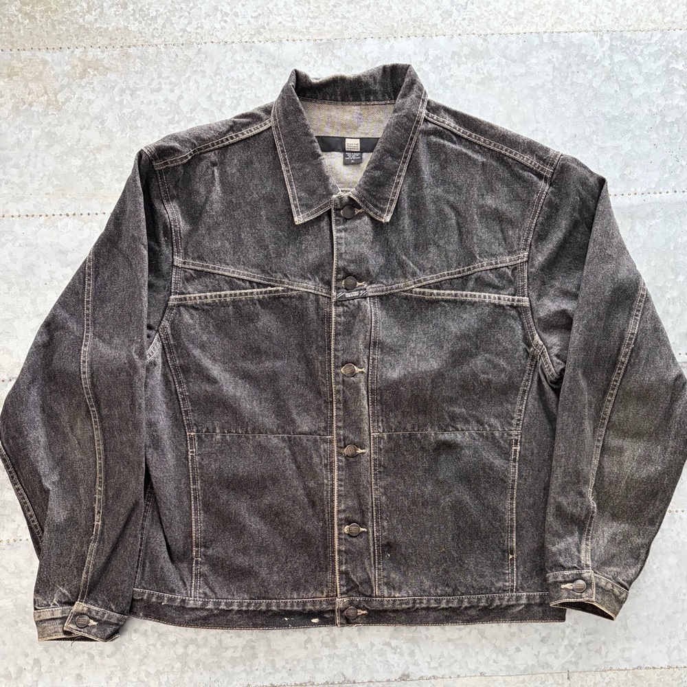 Marithé + François Girbaud Black Denim Trucker Jacket, Vintage, Size XL